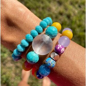 Set of 3 Colorful Beaded Bracelets